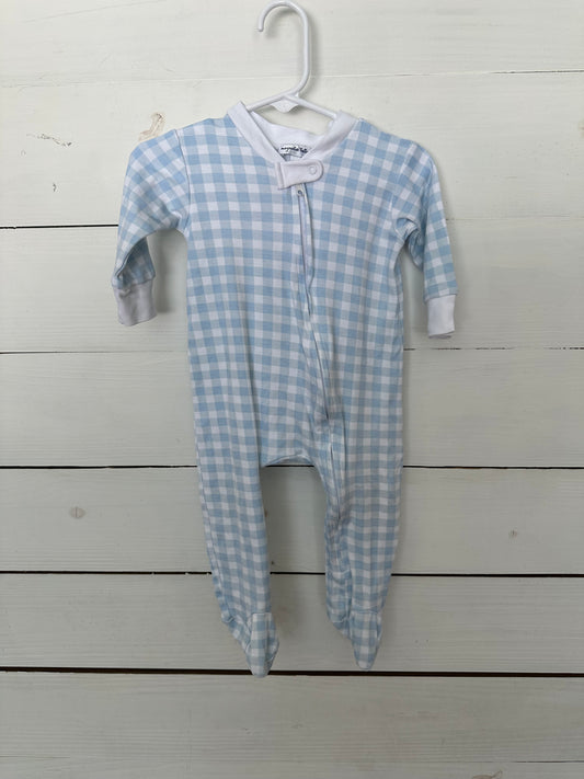 9M - Magnolia Baby Blue Gingham Sleeper