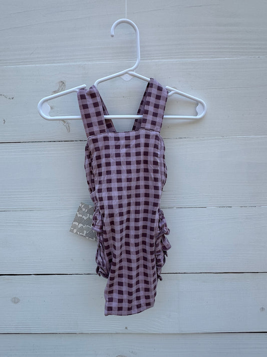 3/6M - Kate Quin NWT - Purple Gingham Sunsuit