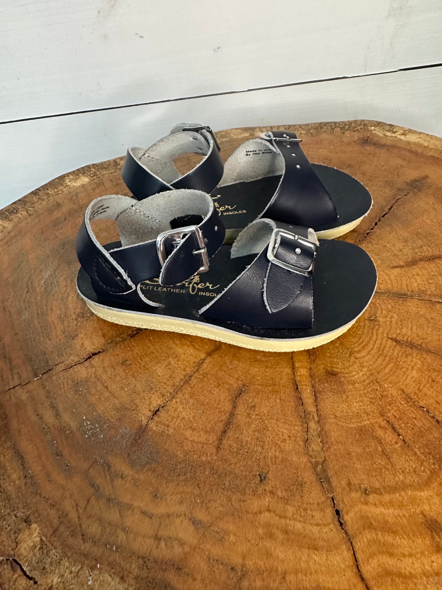 6- Sun San - Surfer Navy Blue Leather Sandal