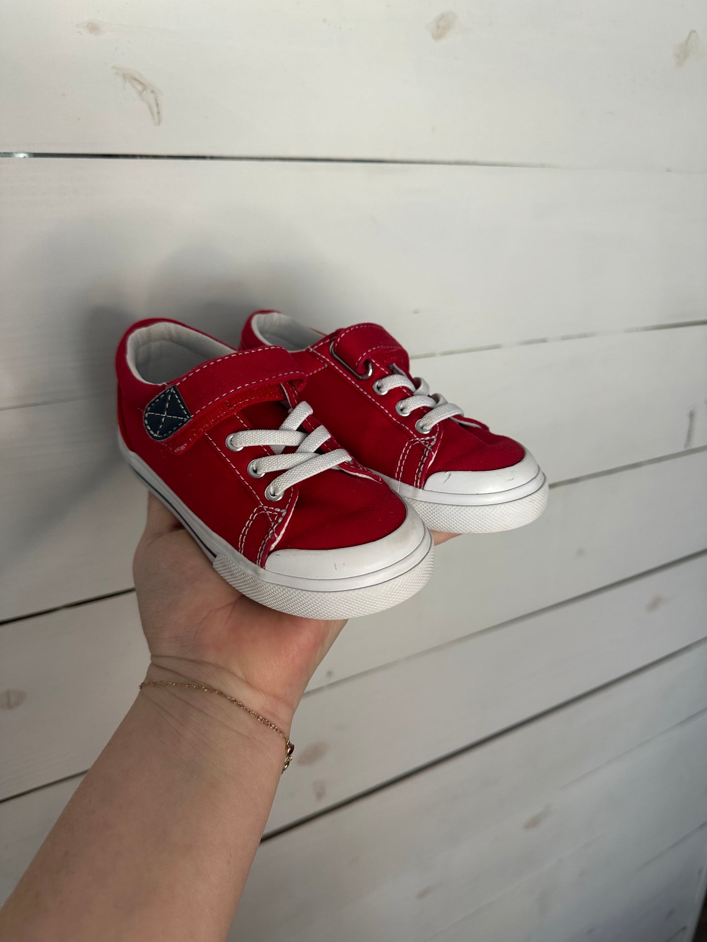9 - Red Footmate Sneakers - Medium Width