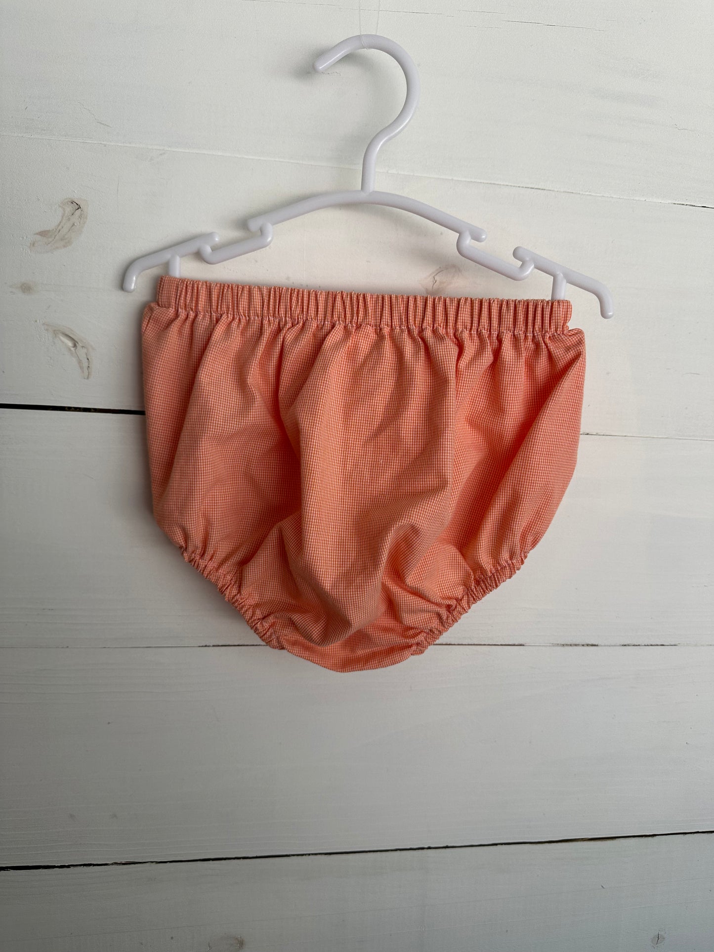 24M - Orange Micro Check Diaper Cover