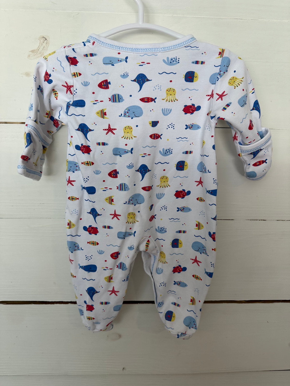 NB - Kissy Kissy Ocean Animal Button Up Romper