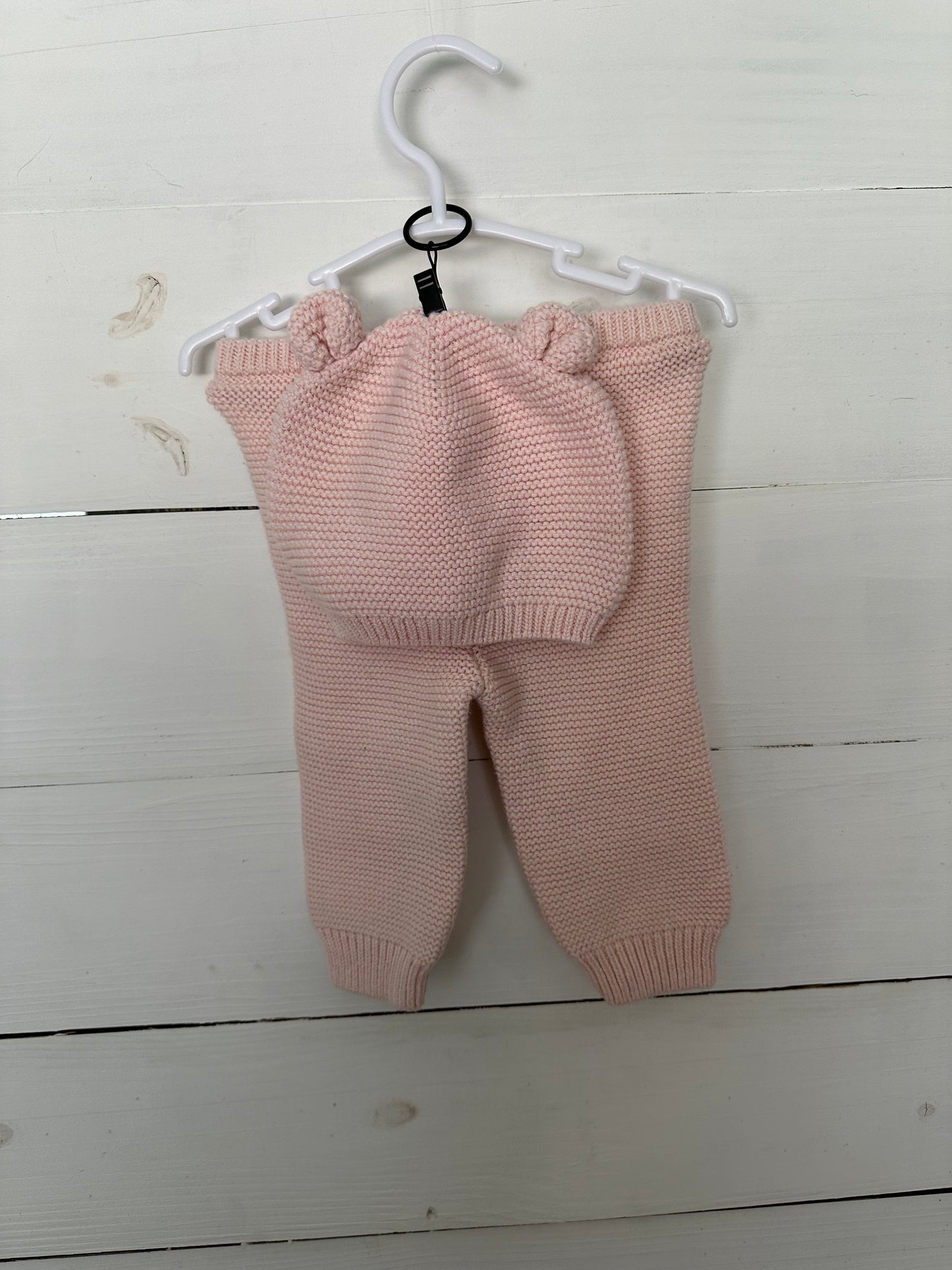 3/6 - Pink Knit Pants and Matching Hat - Baby Gap