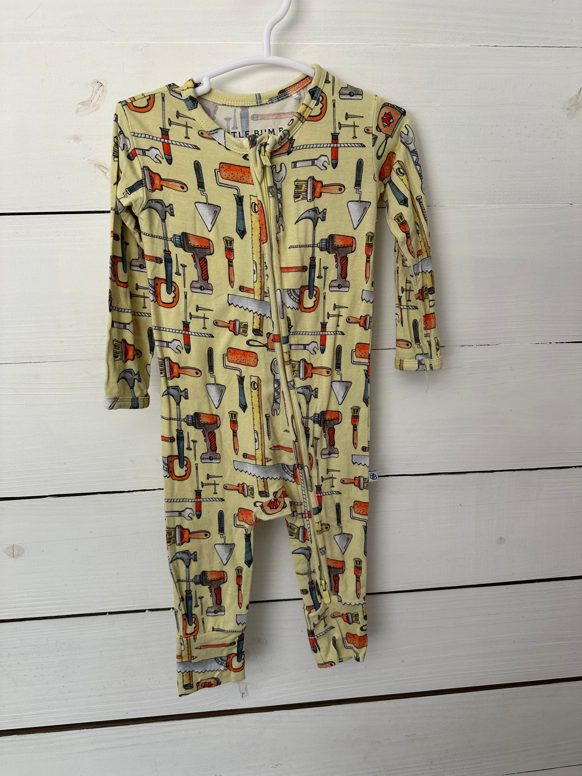 6-9M Little Bum Bums Yellow Construction Tool Jammies