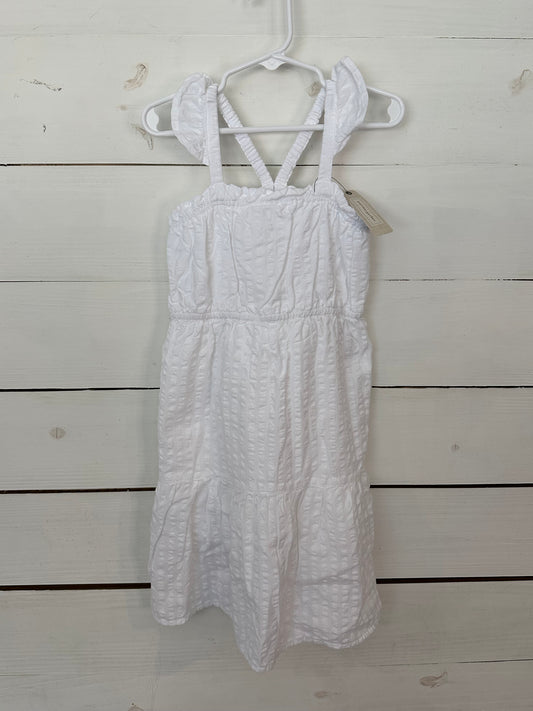 4T - White Seersucker Dress- Peyton and Parker