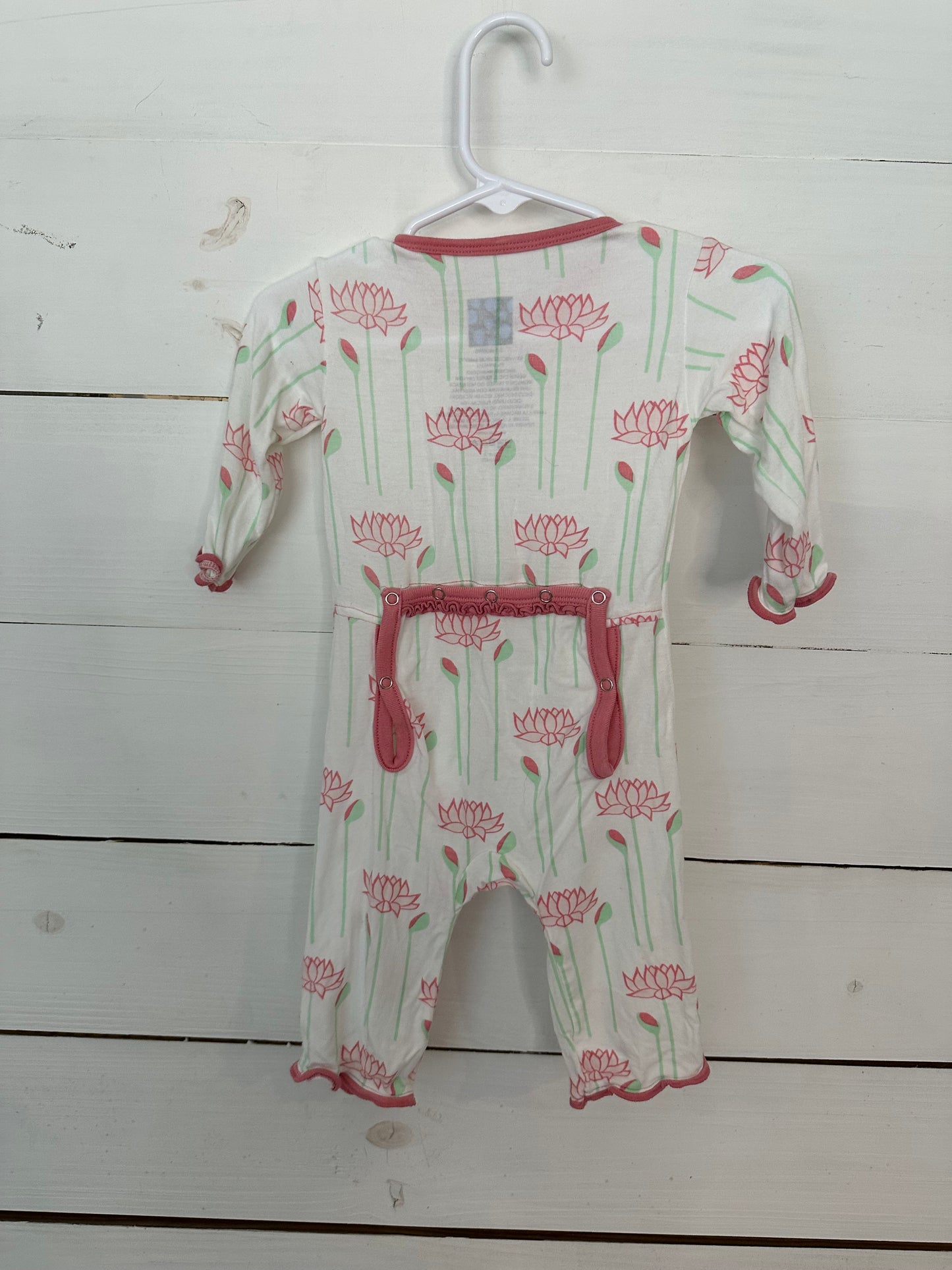 0-3M - Kickee Pants White with Green and Pink Flowers