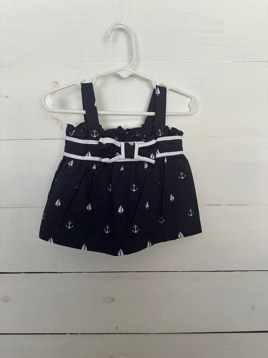 Janie and Jack : Navy nautical tank with bow detail