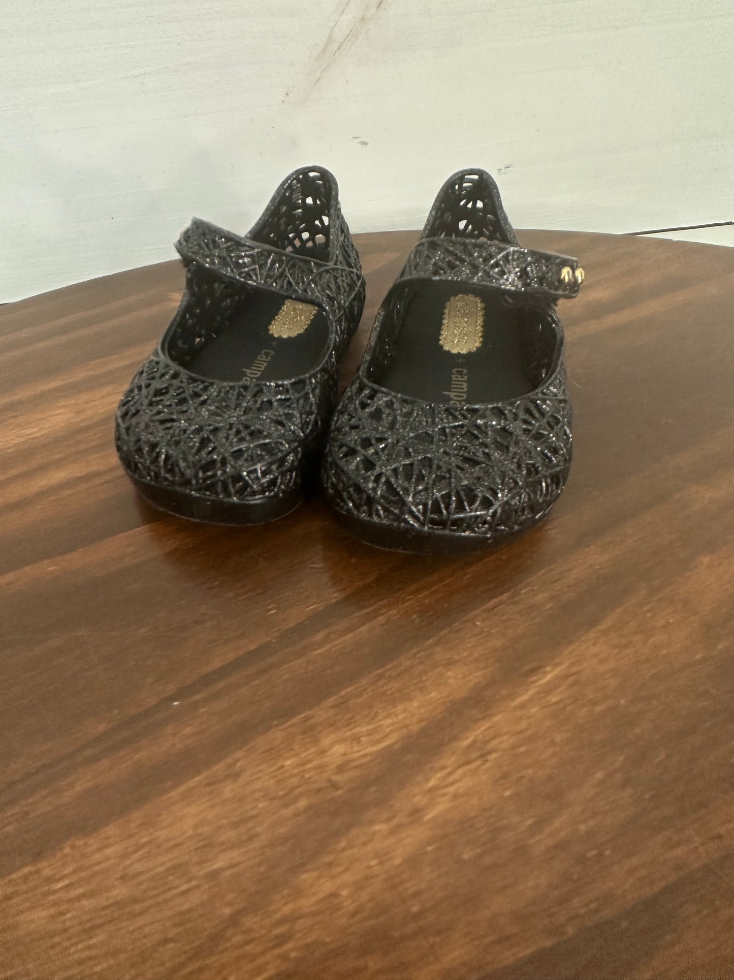 5 - Mini Melissa + Campano Black Sparkle Jelly Shoes