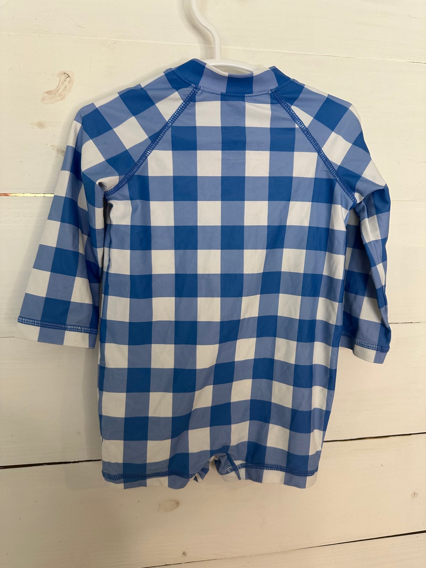 6-12M - Primary Blue Gingham Swimsuit