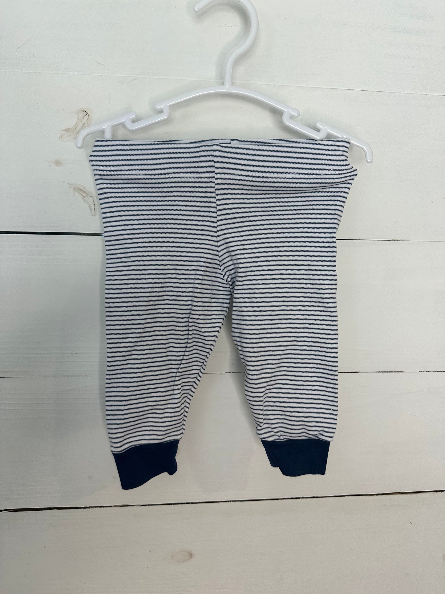 6-9M - Lake Blue and White Striped Pajamas