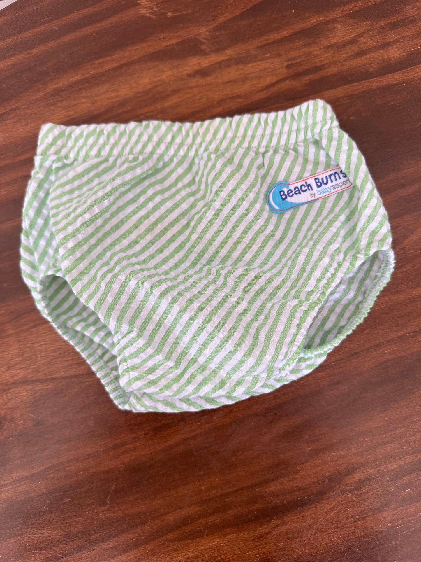 0-6M - Green Striped Swim Diaper Cover with Appliqued Whale :  Baby Aspen