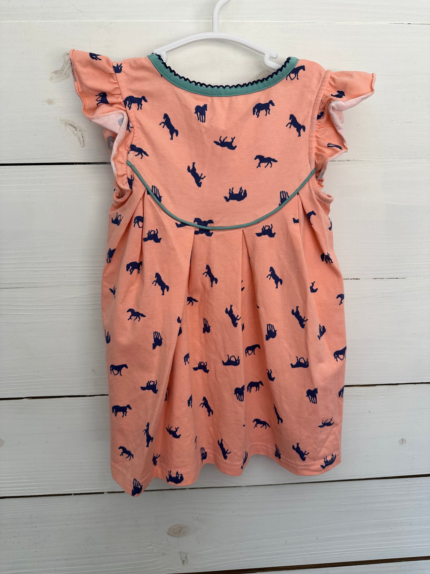 2T - Matilda Jane Coral and Navy Horse Dress