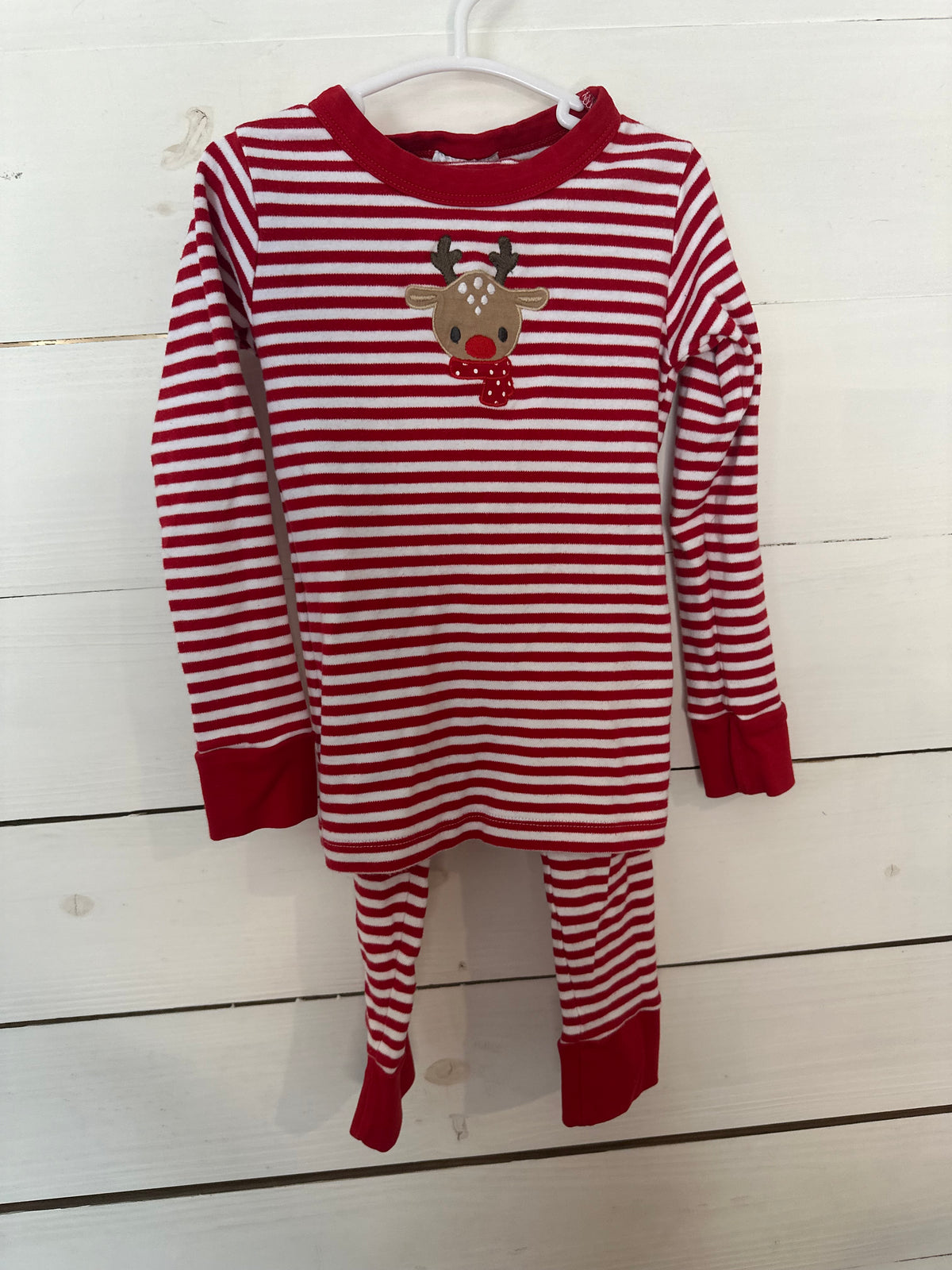 4T - Magnolia Baby Red & White Striped Jammies with Reindeer