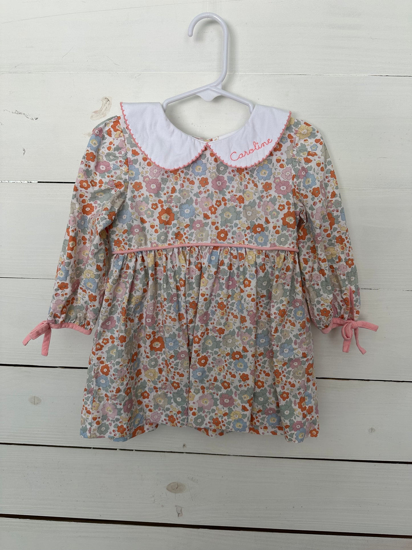 18M - Shrimp & Grits Flower Dress - Caroline Embroidered Collar
