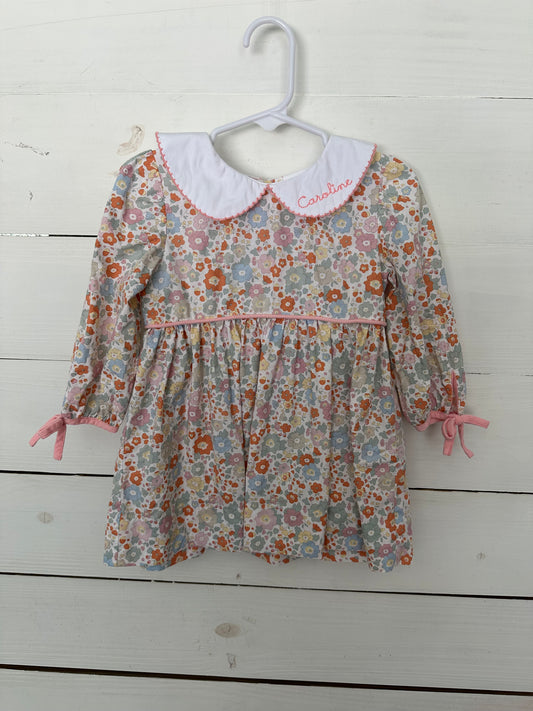 18M - Shrimp & Grits Flower Dress - Caroline Embroidered Collar