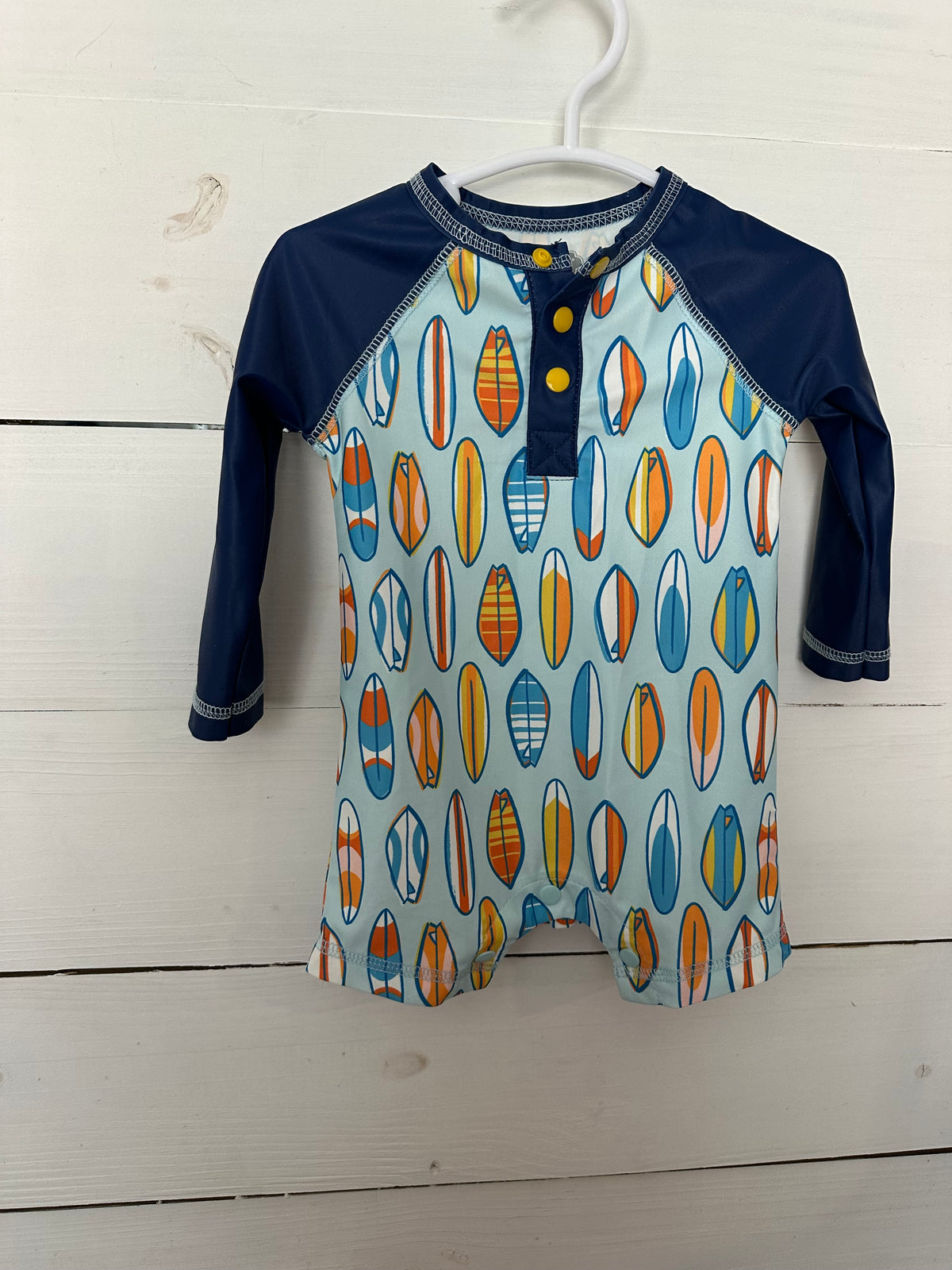 3-6M - Mud Pie Surfboard Swimsuit with Matching Hat