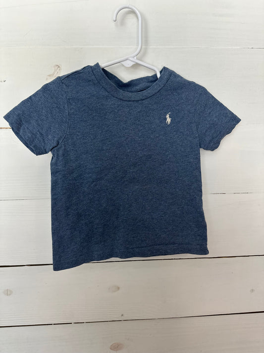 18M - Ralph Lauren Heathered Blue Tshirt with White Horse