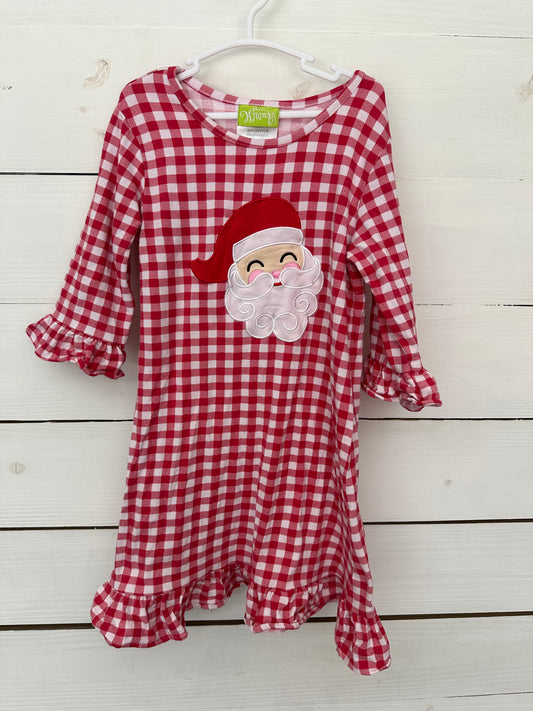 5t - Classic Whimsy - Red Gingham Santa Night Gown