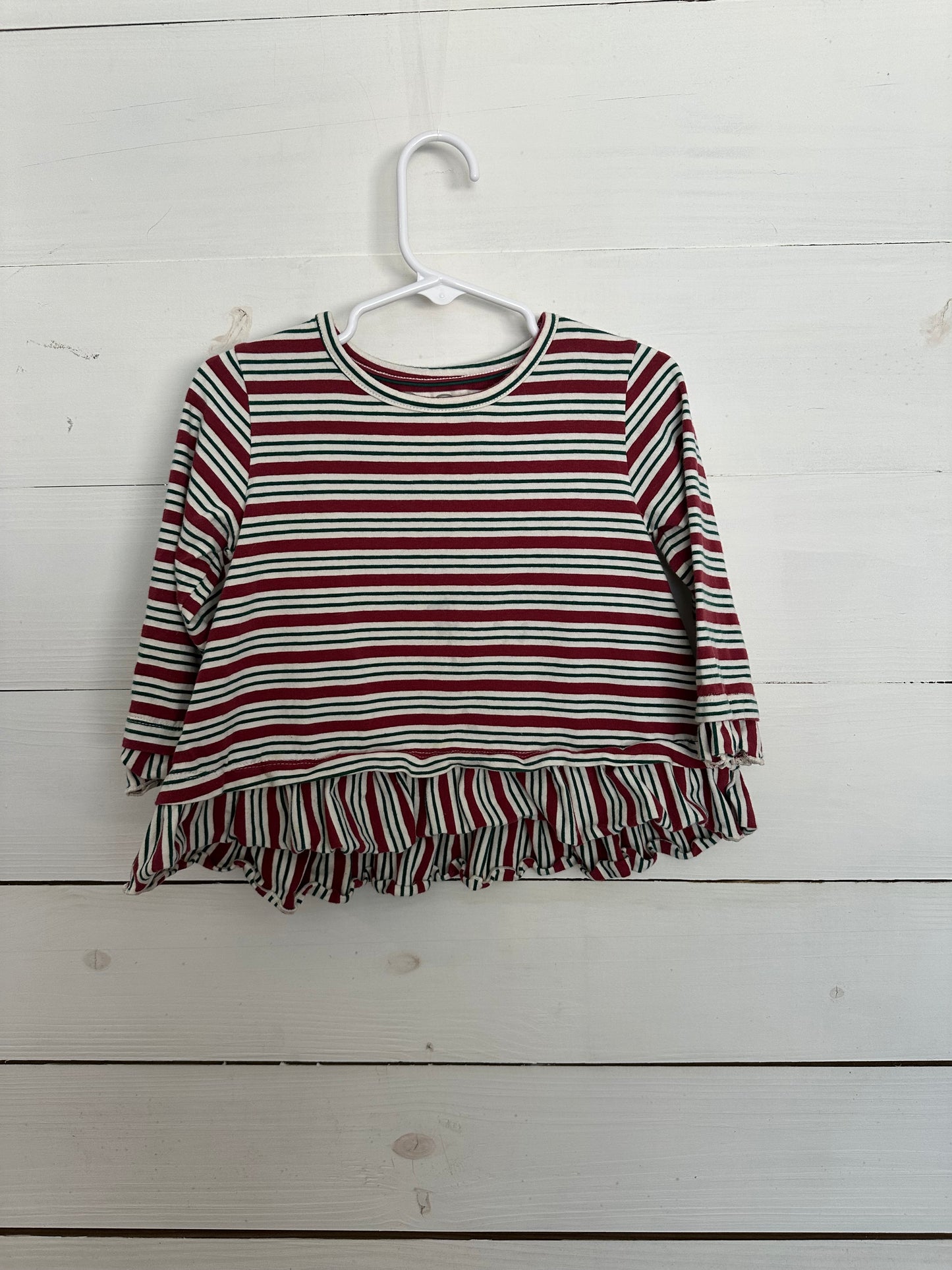 Ruffle Butts Christmas Striped Shirt