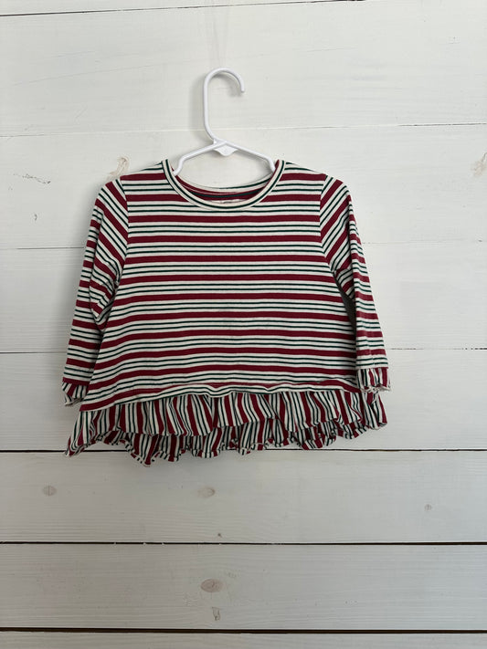 Ruffle Butts Christmas Striped Shirt