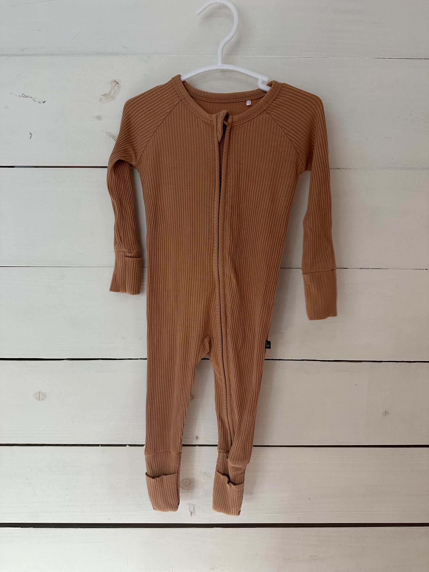 3-6M - The Sleepy Sloth Soft Ripped Light Rust Colored Jammies