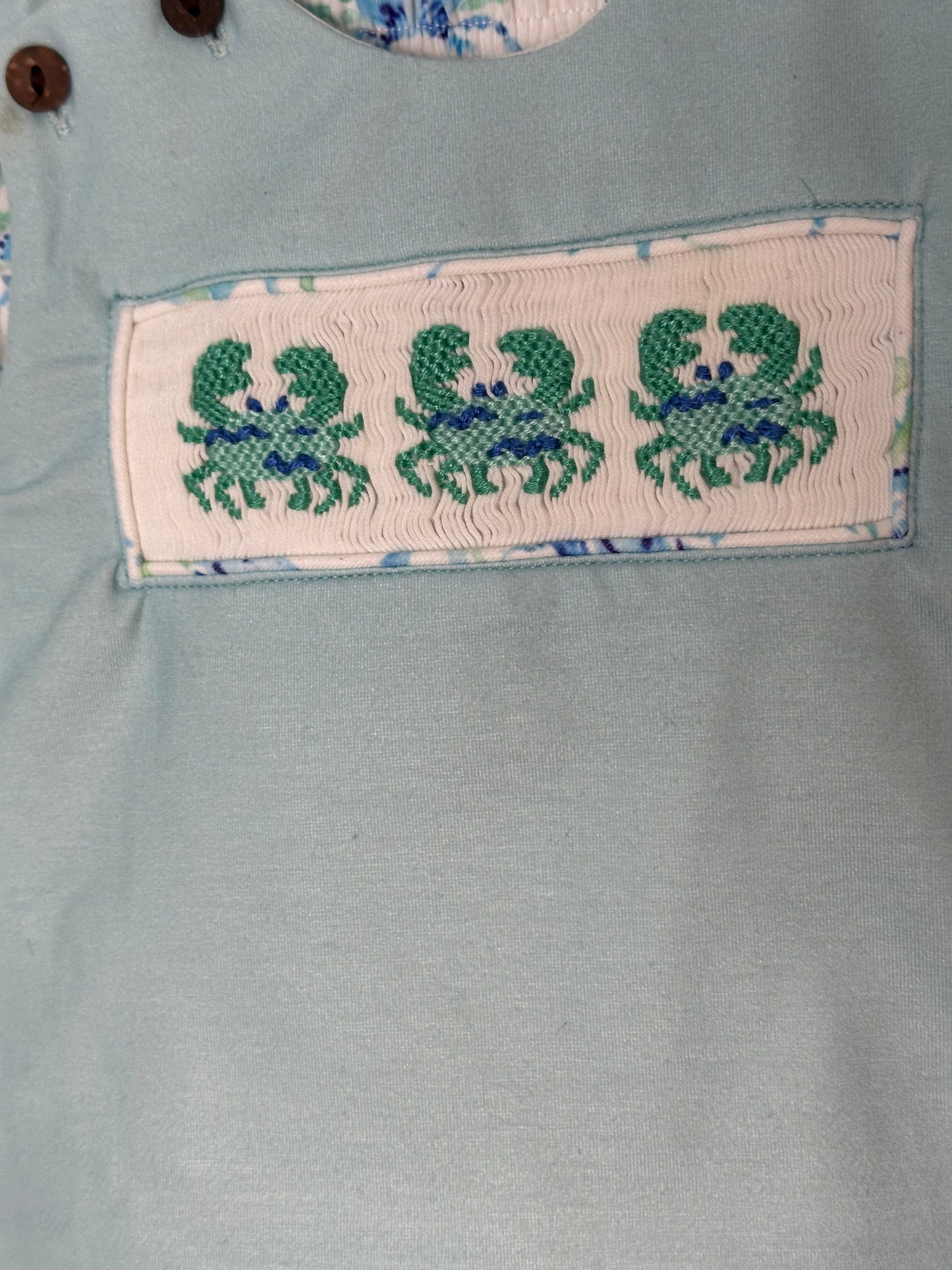 3M - Saving Grace Smocks Smocked Crab Diaper Set