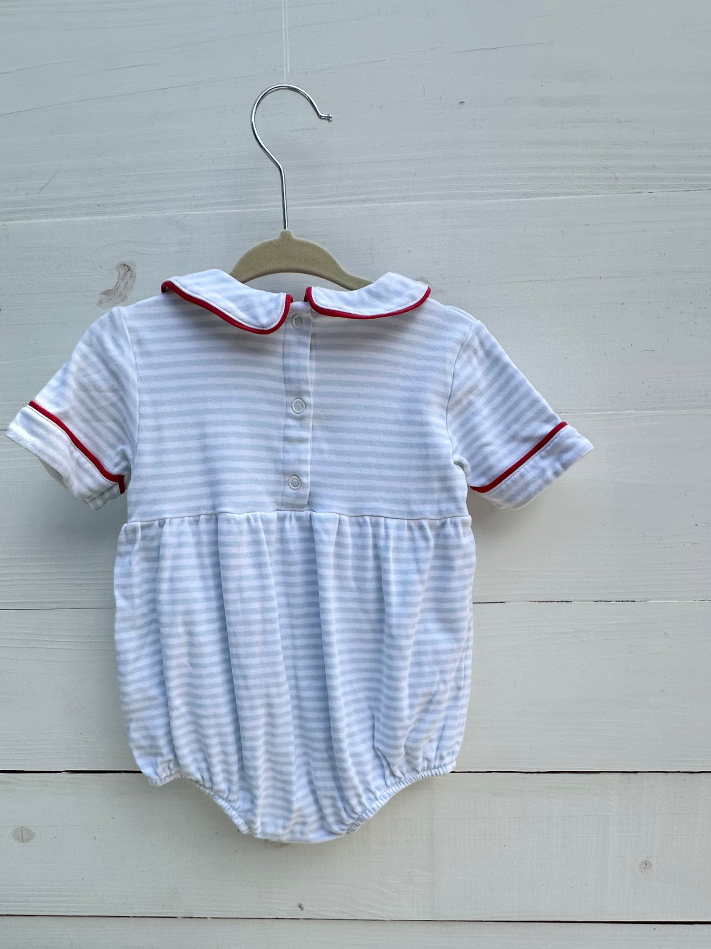 TBBC Blue Stripe & Red Trim Collared Bubble