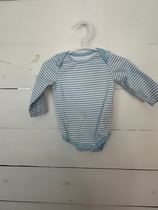 0-3m Blue Striped Monica & Andy Onesie