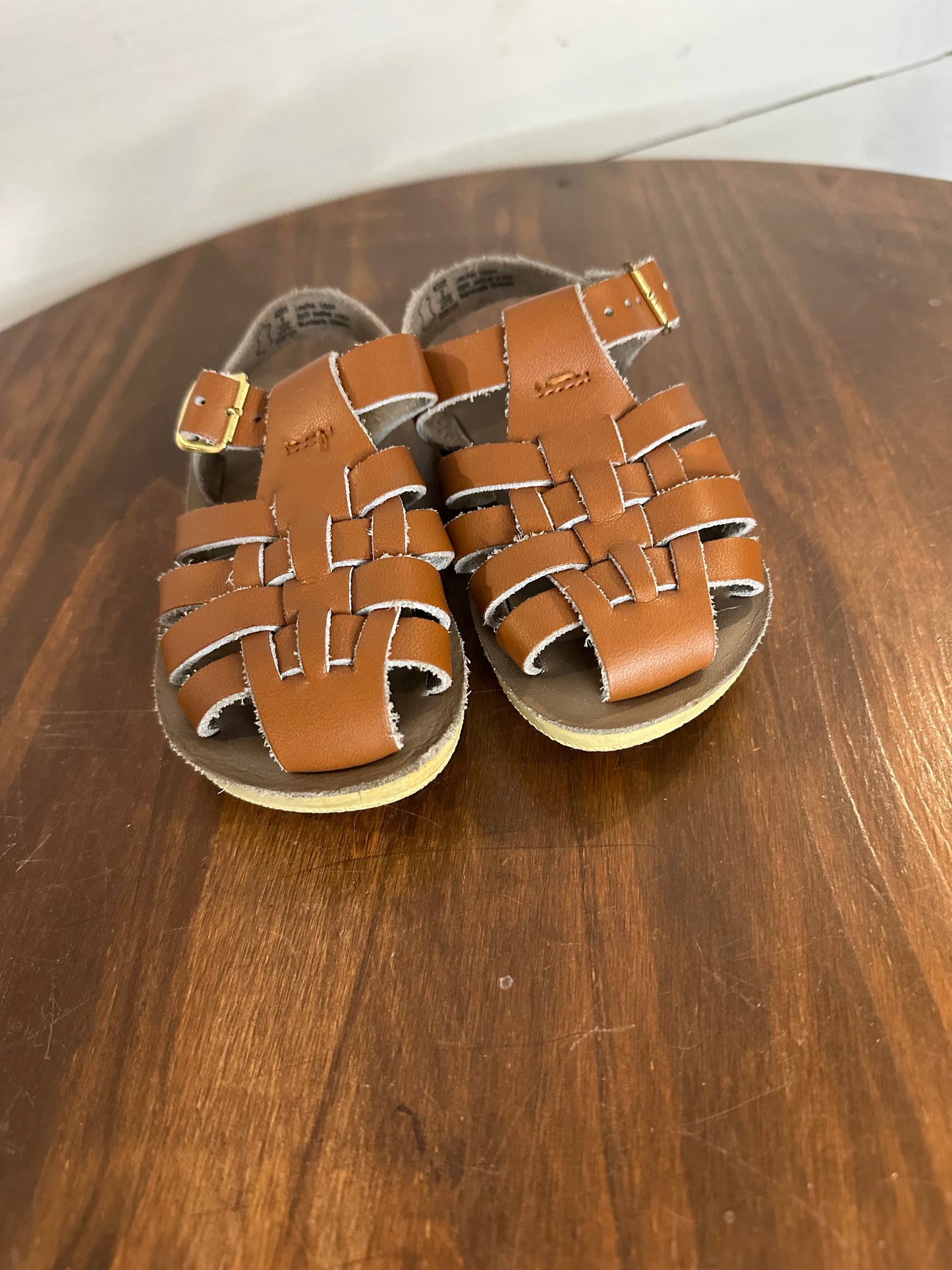7 - Sun- San Brown Leather Closed Toe Sandals