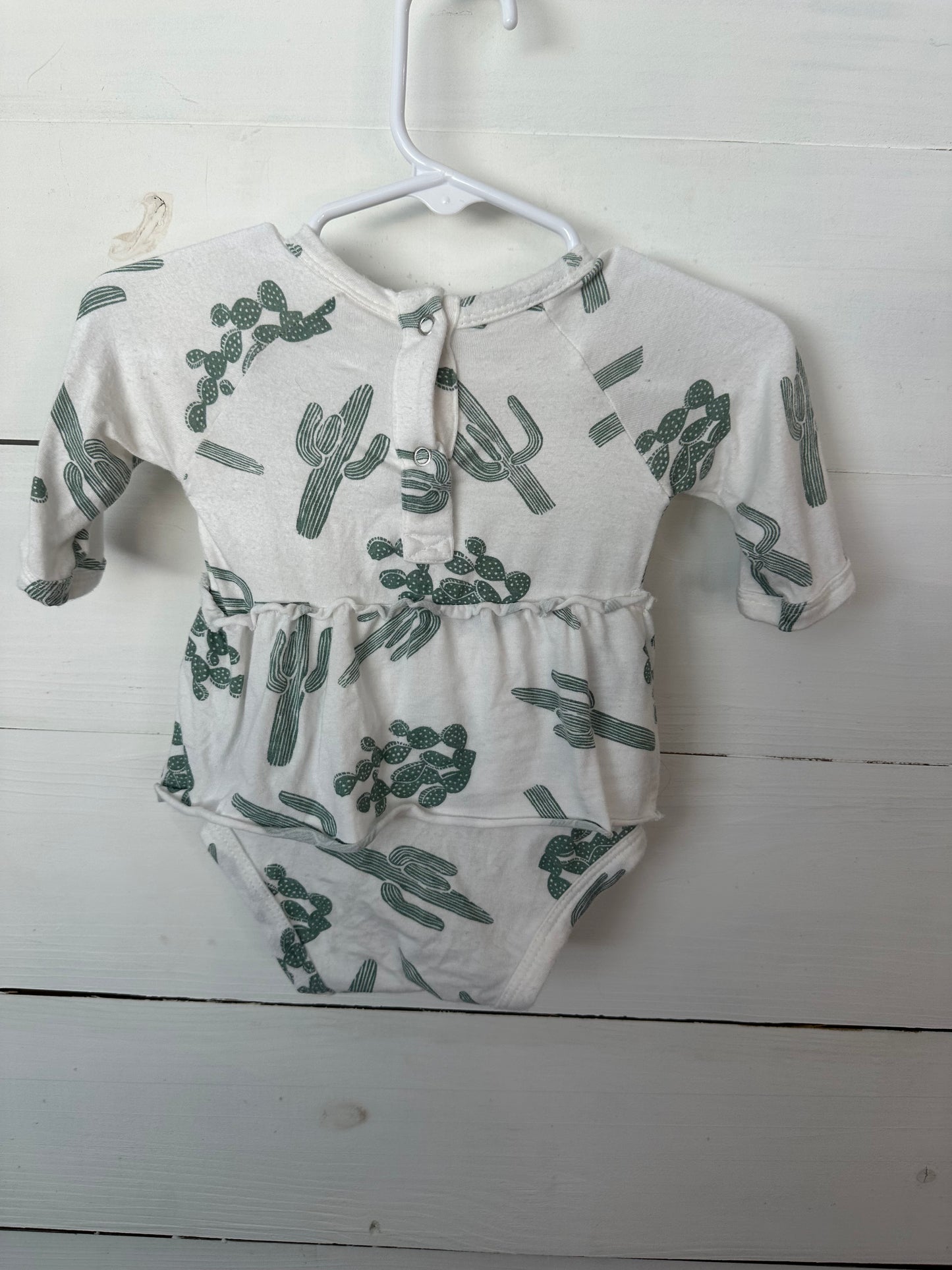 0-3M - Spearmint Love Bamboo Skirted Onesie with Cactus