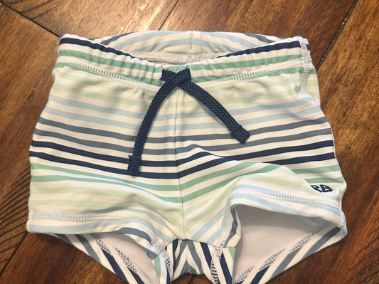 6-12M Rugged Butts Blue Striped Swim Shorties