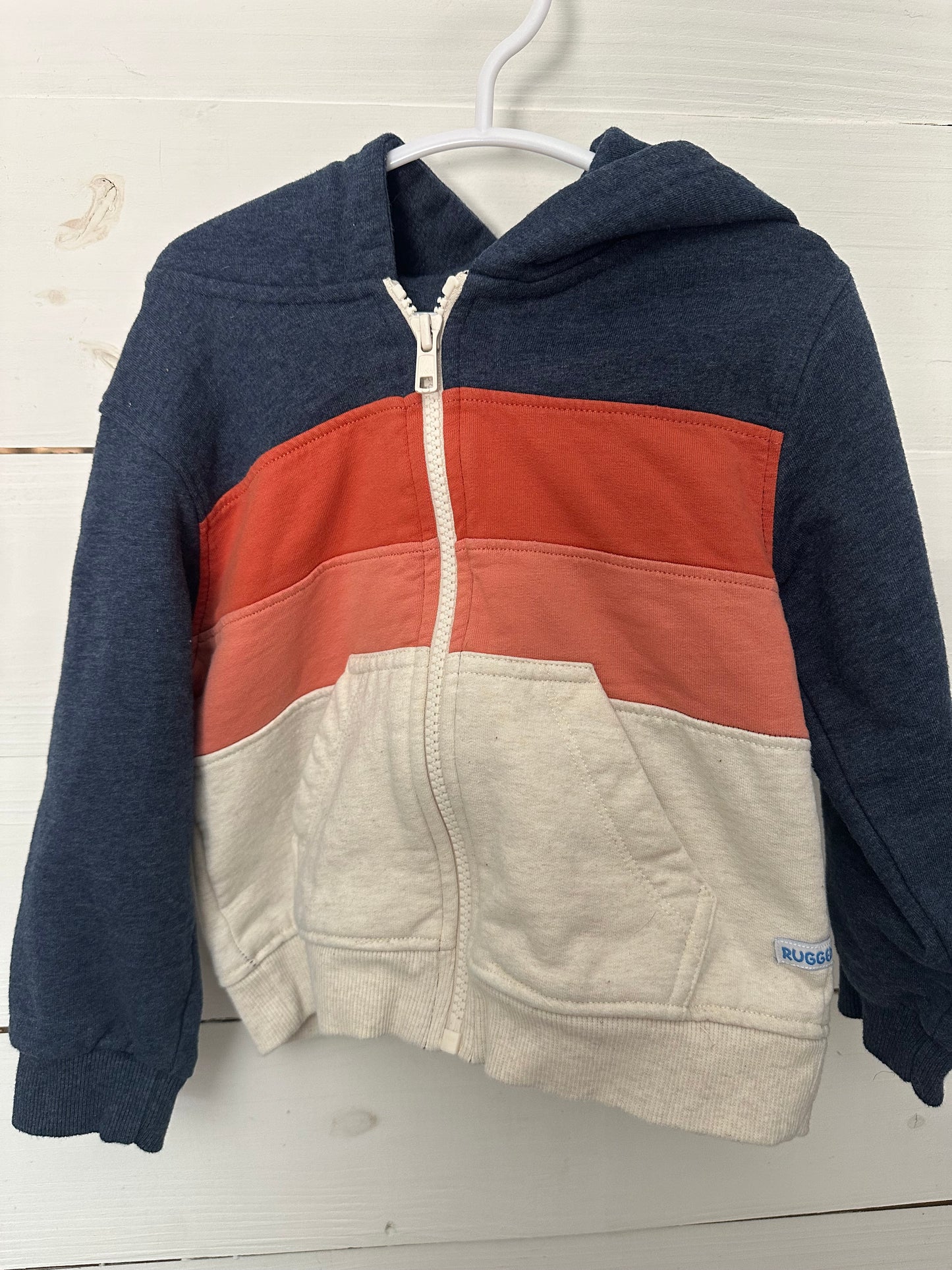 3T - Rugged Butts Blue and Orange Zip Up Hoodie