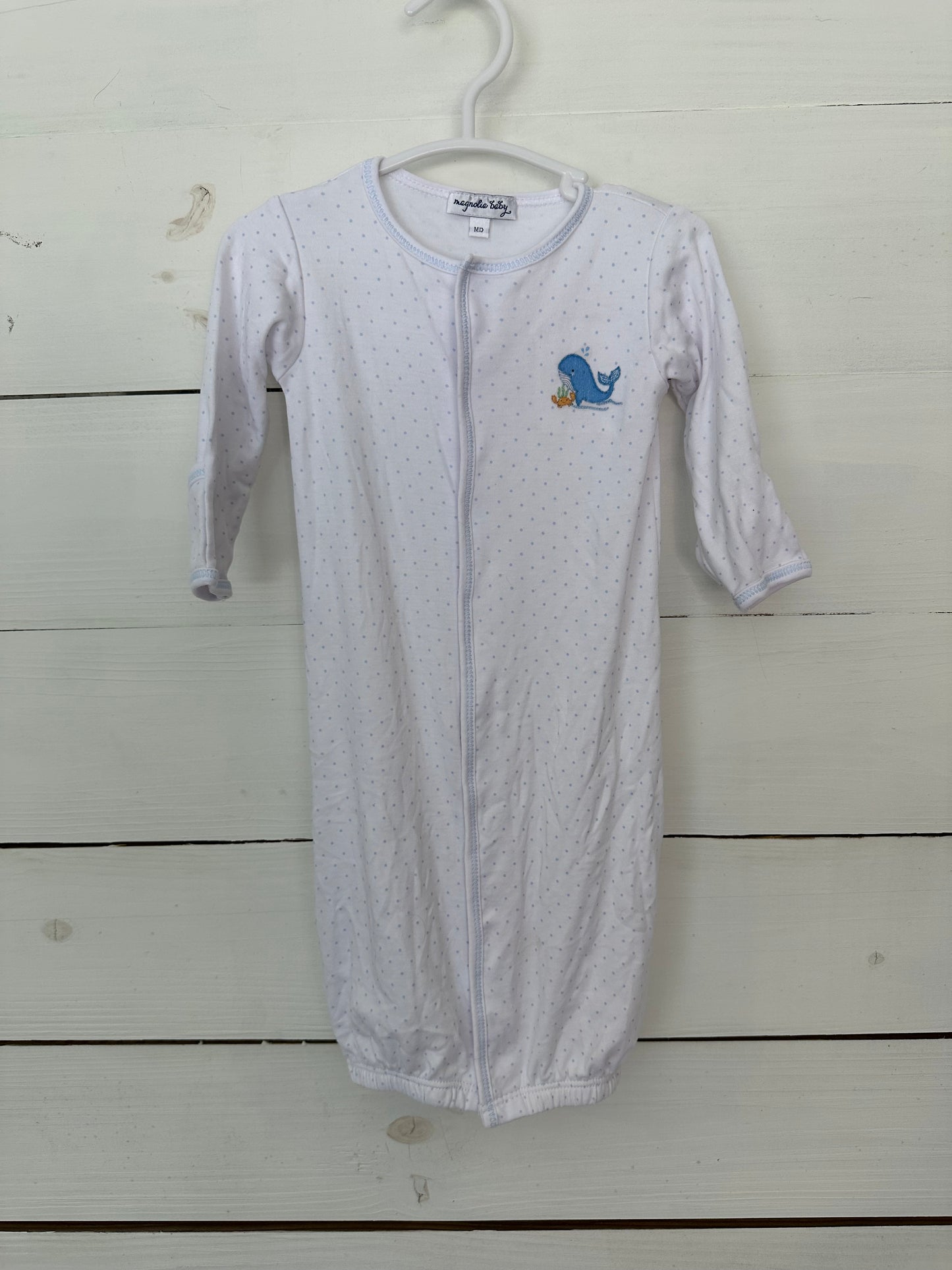NB/0-3 - Magnolia Baby Gown/Converter  with Whale