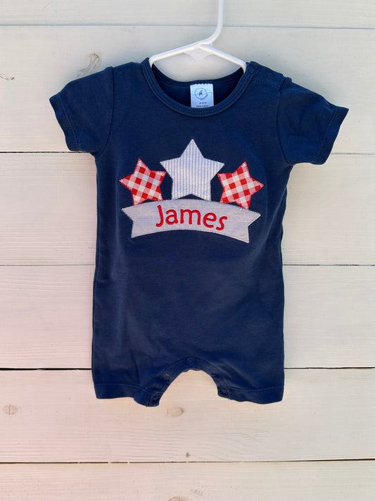 6/12m - James Patriotic Navy Romper
