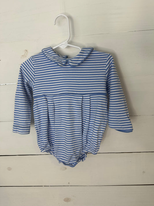 12-18M - TBBC Blue Striped Collared Bubble