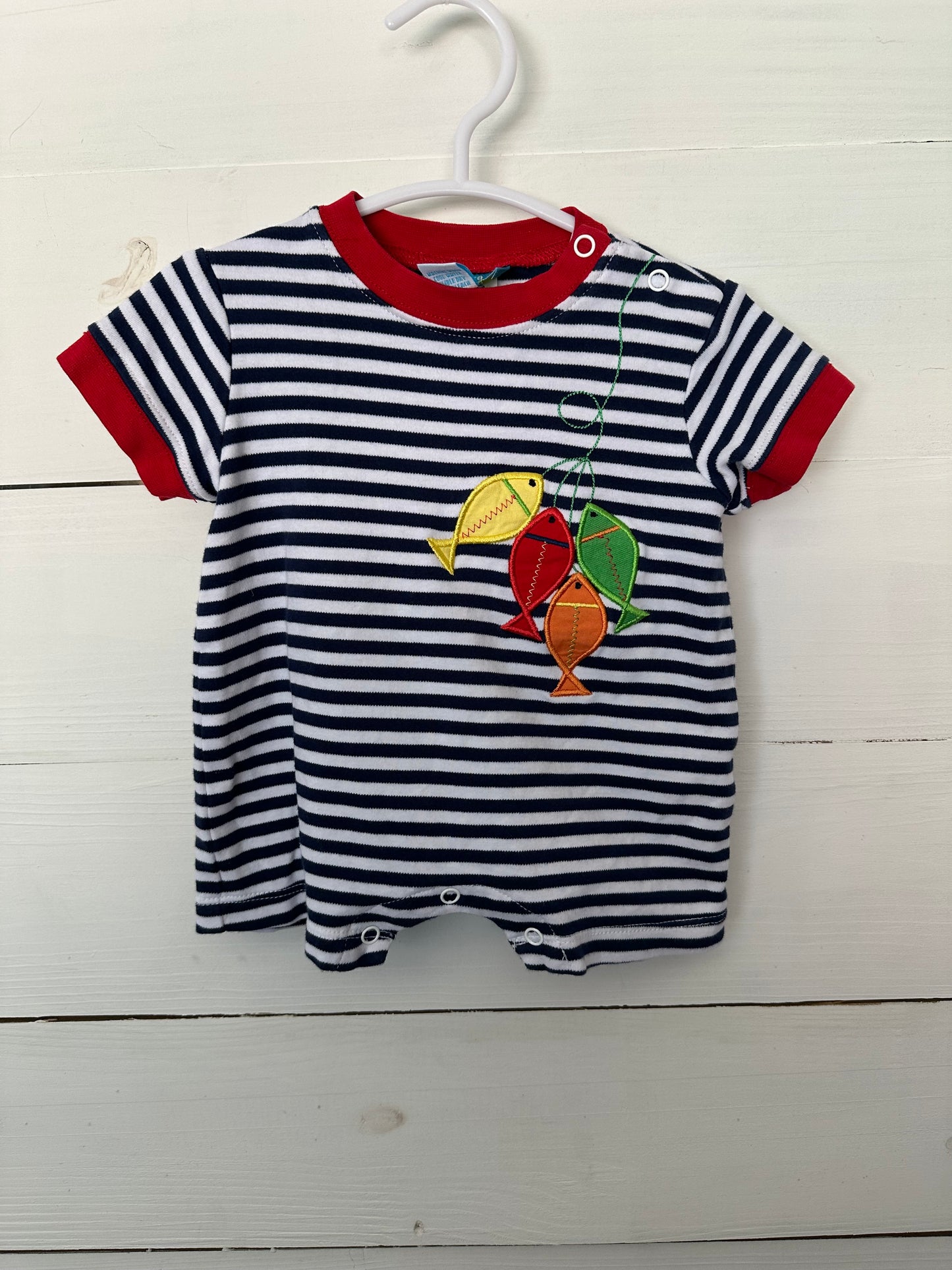 3m - Claire & Charlie Striped Fish Romper