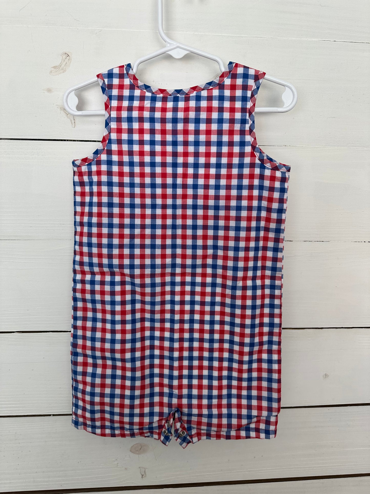 24m - Crown & Ivy - Red, White, & Blue Gingham Jon Jon