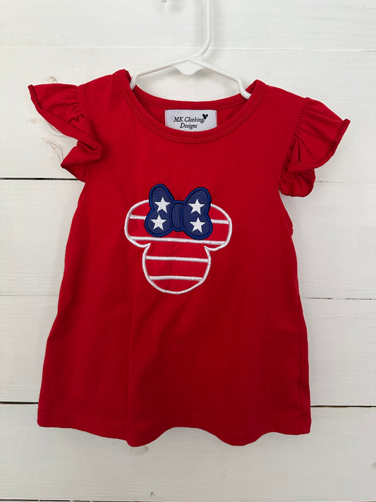 3T - Mickey Mouse Red Patriotic Shirt MK Designs
