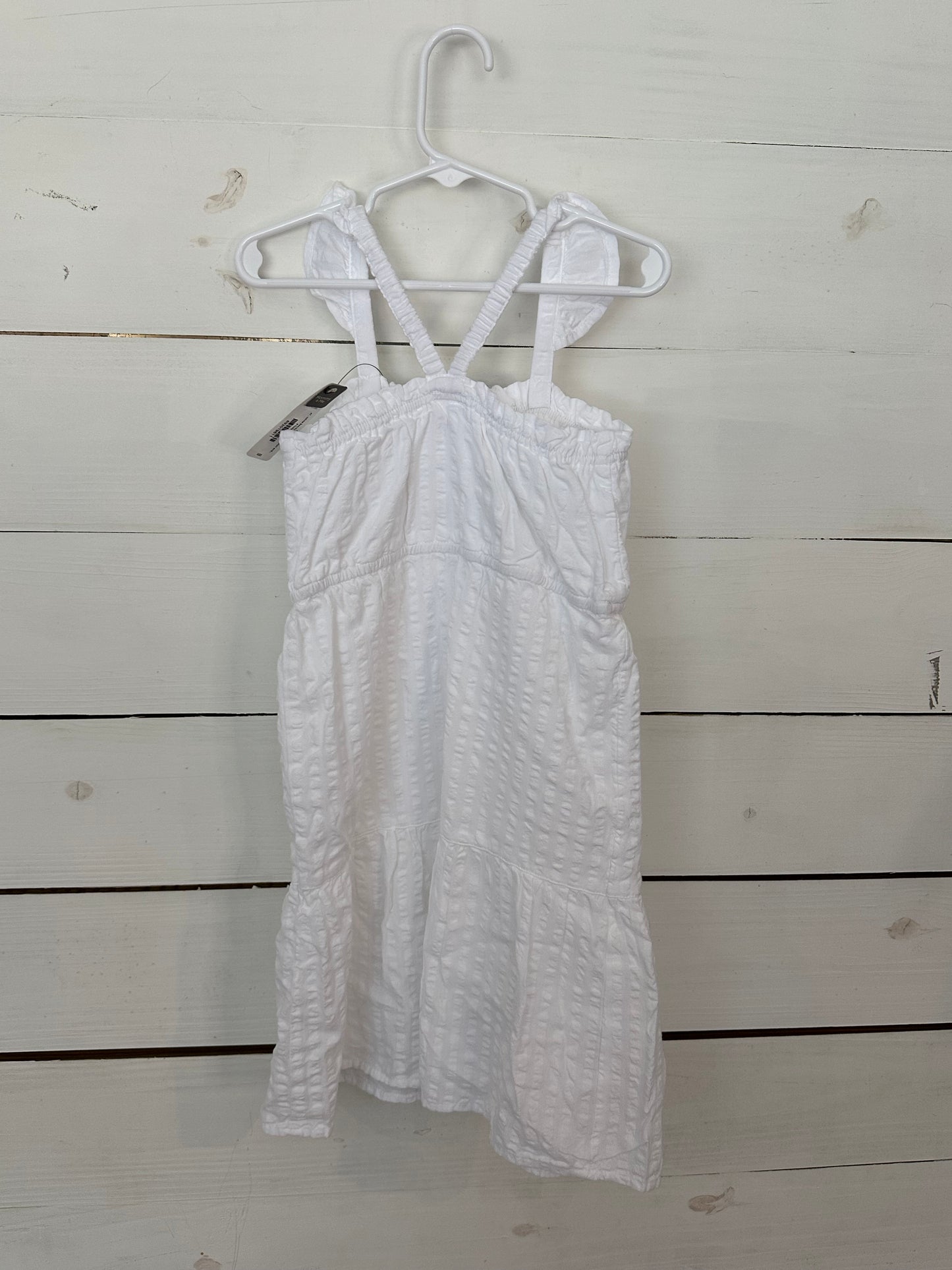 4T - White Seersucker Dress- Peyton and Parker