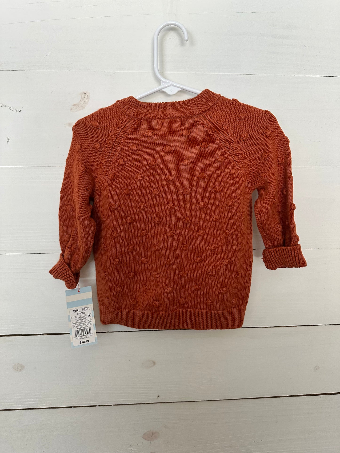 Cat & Jack Burnt Orange Polka Dot Sweater