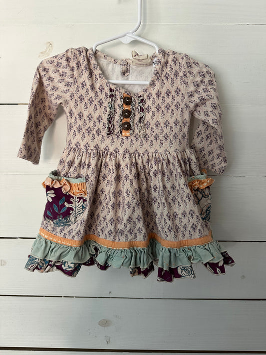 6/12m - Cheeky Plum Purple and Ruffle Dress