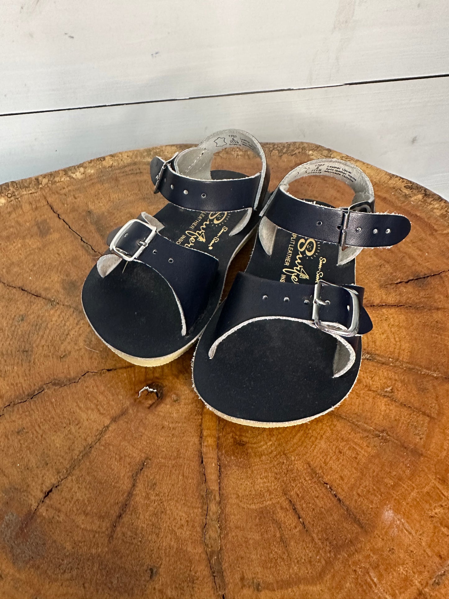 6- Sun San - Surfer Navy Blue Leather Sandal