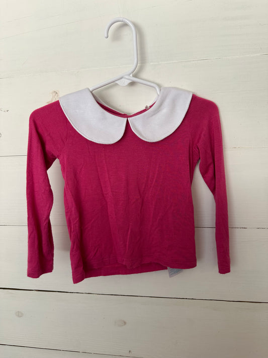 Posh Peanut Pink with white collar - Great shirt to go under dresses, rompers, overalls, and sweaters!