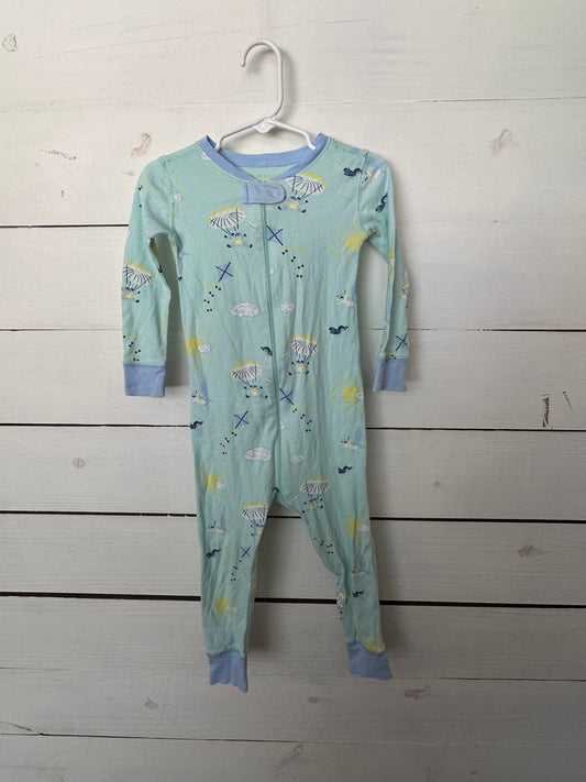 2T - TBBC One Piece Jammies - Racoons with parashutes and flying chipmunks