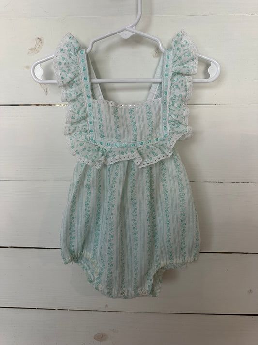 9M -Heirloom Mint and Frill Floral Sunsuit - Toddle Tyke
