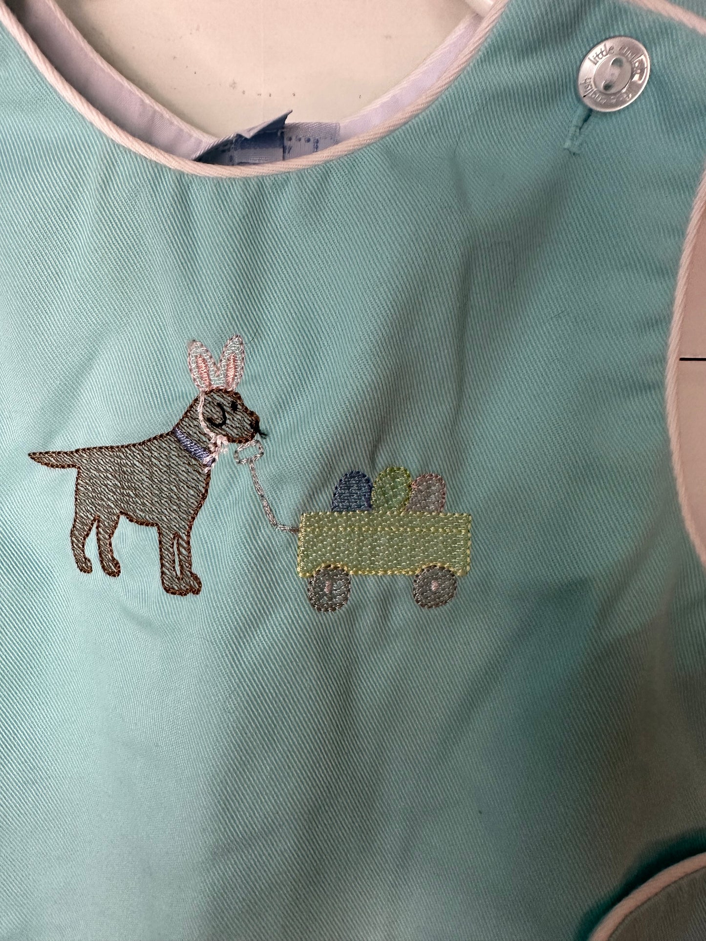 24M - Little English Jon Jon with Embroidered Lab and Easter Egg Wagon