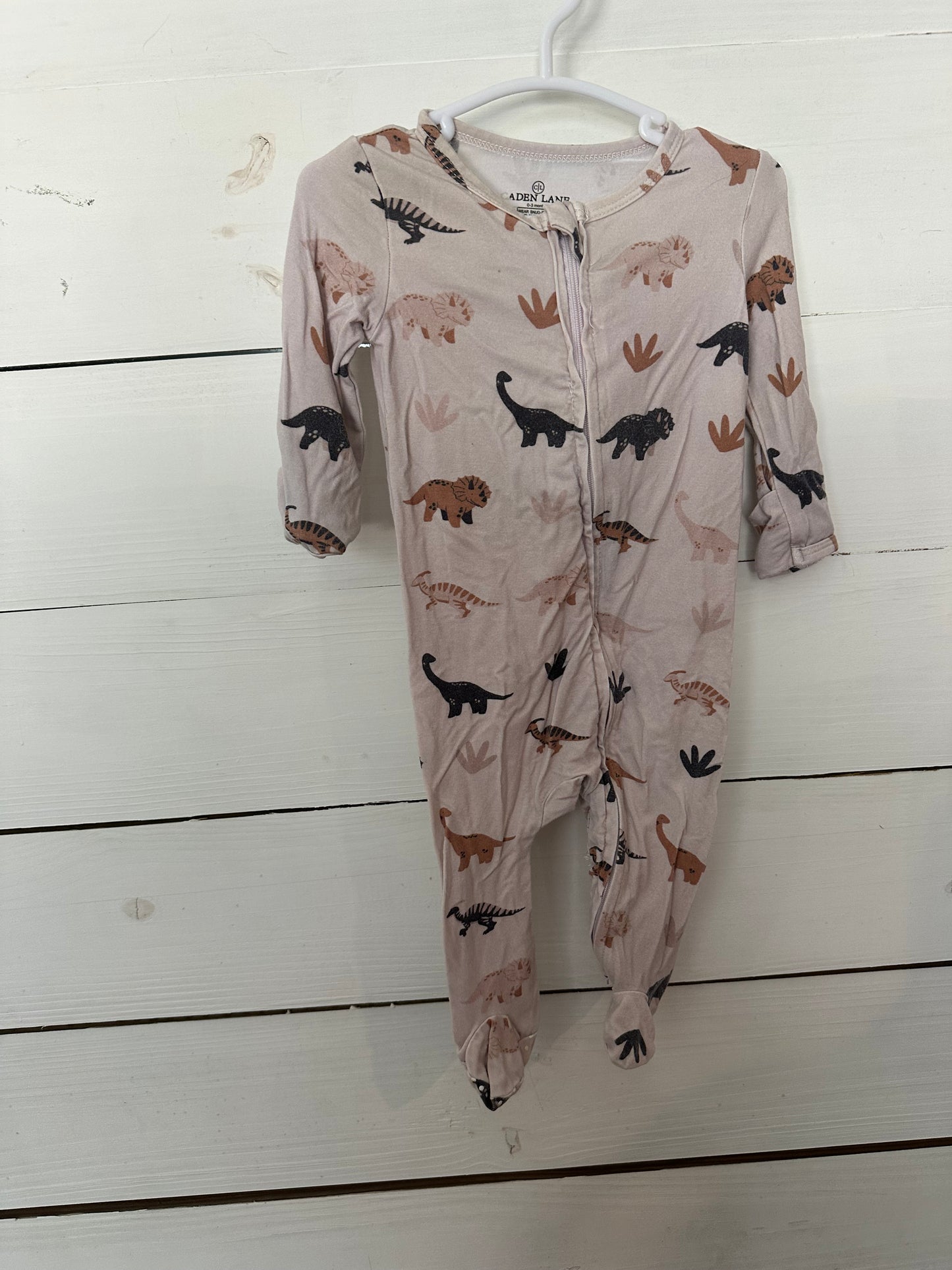 0-3 M - Caden Lane Neutral Dino Jammies