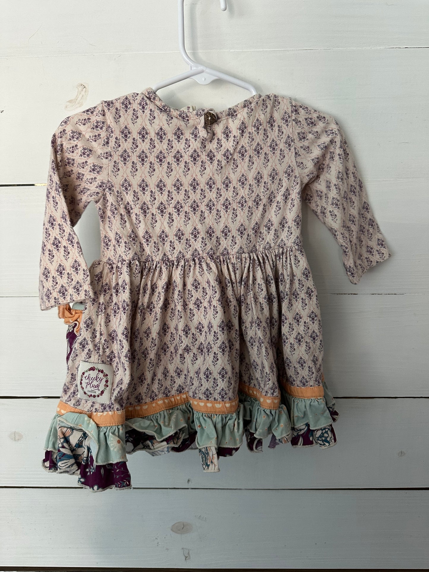 6/12m - Cheeky Plum Purple and Ruffle Dress