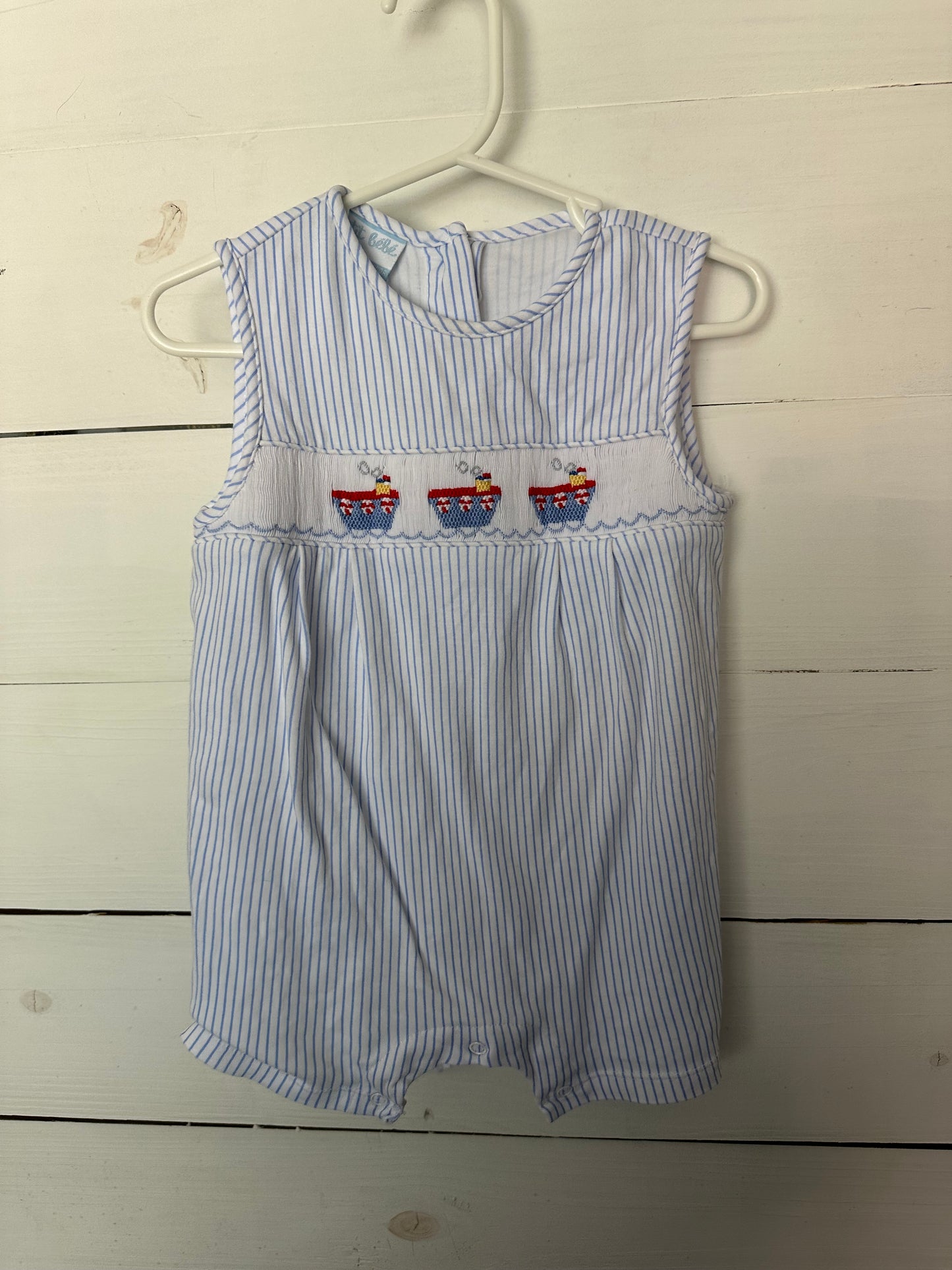 3T - Petit Bebe Knit Romper with Smocked Boats