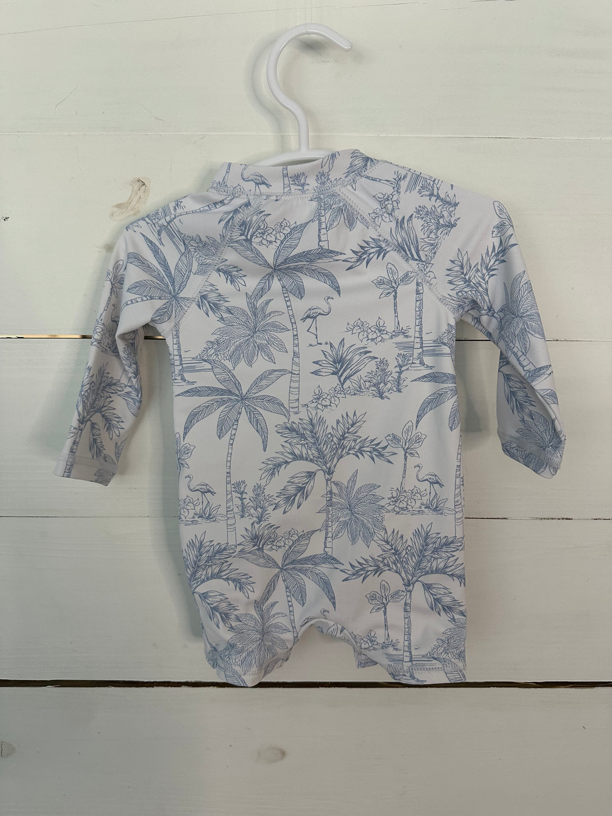 0-3M - Janie & Jack Swimsuit - Blue Palms & Flamingos